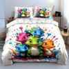 Colorful cartoon dinosaurs. Bedding sets Duvet cover sets Duvet covers Pillowcases(1*Duvet Cover 2*Pillowcases without duvet insert)