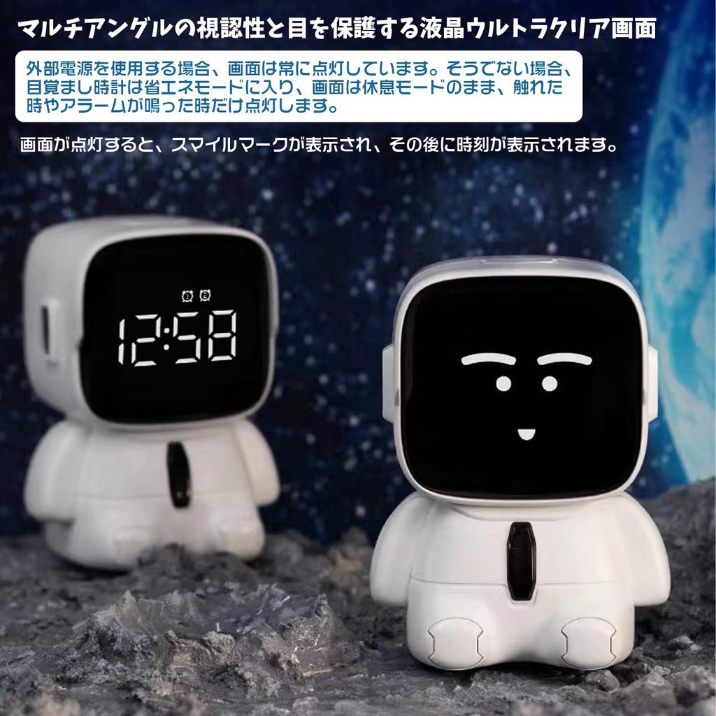 ITMIAYA Будильник 1 Громкий 8 Уровней Настольные Японские Инструкции Настольные Часы, Часть, Громкость, Громкость, Часы, Цифровые, Стильные, Астронавт, Ручной, Милые,