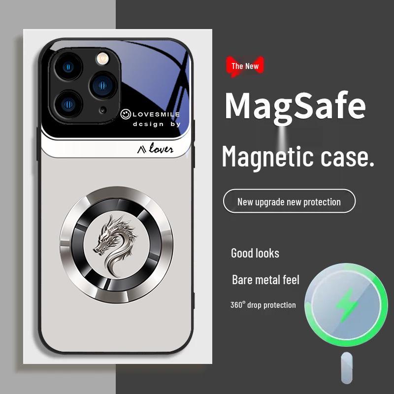 Чехол для телефона Apple 11 Ring Dragon Head Plus с магнитным креплением Promax All-inclusive 12, защитное стекло от падений 13, роскошный чехол.