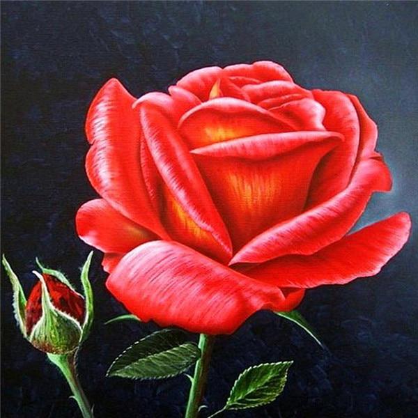 Алмазная вышивка Цветы Алмазная картина ручной работы Роза Изображение Стразы