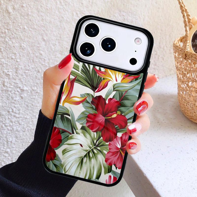 Чехол для телефона с тропическим узором Алоха и гибискусом для iPhone 17 Air 16 15 14 13 12 11 Pro Max Plus