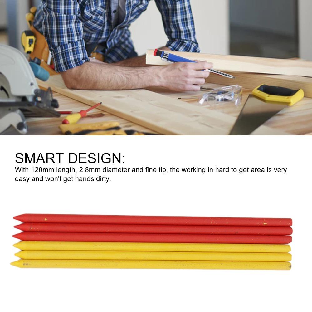 30pcs 2.8mm Diameter Marking Scribing Tool Solid Dry Wax Core Pencil Lead Refills  For Art Drafting