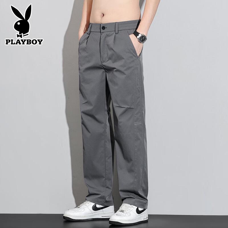 PLAYBOY Мужские дышащие повседневные брюки из ледяного шелка