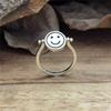 Rotatable Double Sided Smiley Sad Face Rings For Women Men Rotate Anti Stress Anxiety Ring Unisex Finger Ring Friendship Jewelry
