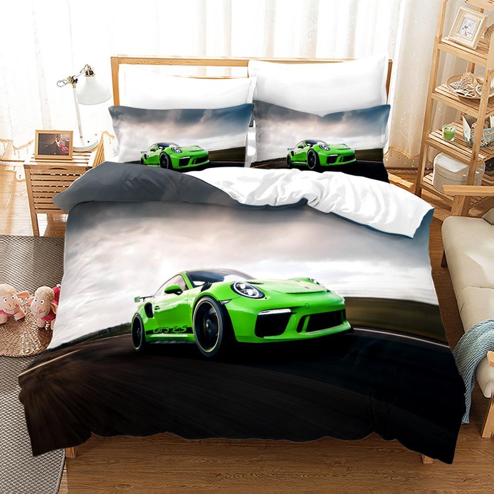 Luxury Car Duvet Cover Set Cartoo Bedding Set for Kids Boys Polyester Bedding Set King Size