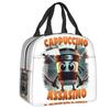 Custom Ballerina Capuchina Italian Brainrot Tung Tung Tung Sahur Lunch Bag Women Thermal Cooler Insulated Lunch Box for Student