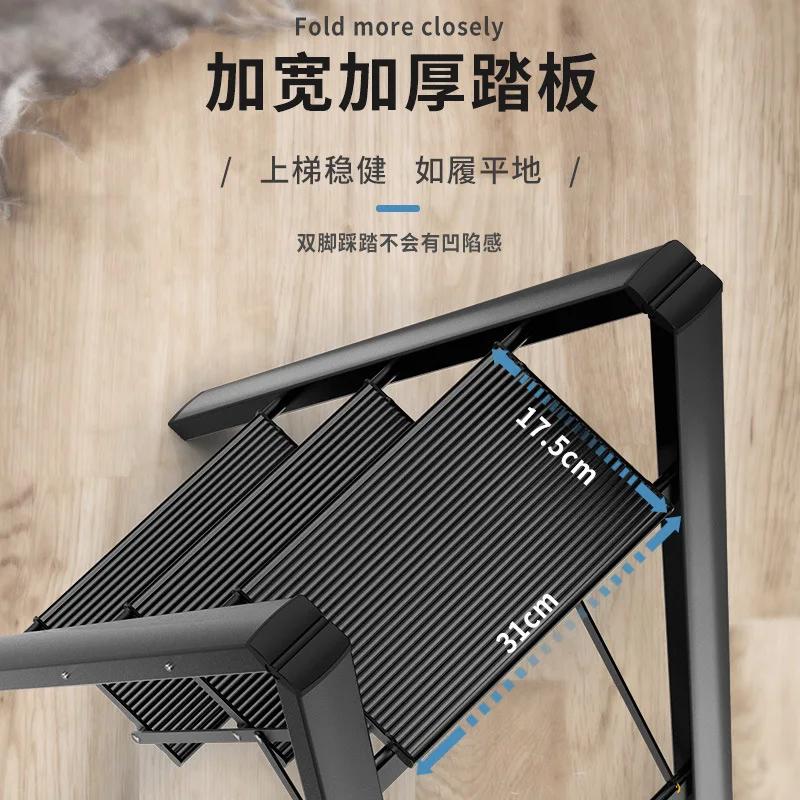 3 Step Ladder Lightweight Folding Step Stool Stepladders Storage Shelf Rack With Anti-Slip Wide Pedal For Home and Kitchen