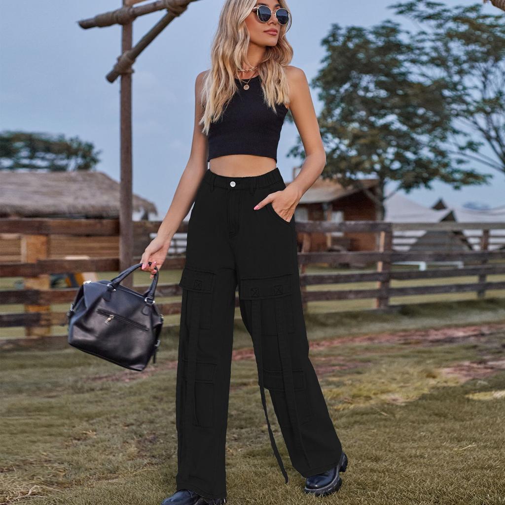 YYFS Женские модные повседневные летние весенние джинсовые однотонные брюки с принтом, брюки и капри