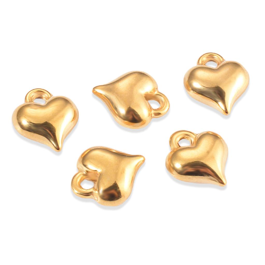 Wholesale 5pcs/lot No Fade Heart Charms Stainless Steel Cute Heart Pendants DIY Jewelry Making Accessories