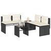 VidaXL Garden Lounge Set 4 Pcs with Cushions Black Wicker, Outdoor Sofa Set, Garden Lounge Set, Set 4003878