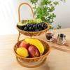 Handwoven Fruit Basket Imitation Rattan Weaving Storage Basket New Storage Rack  Living Room