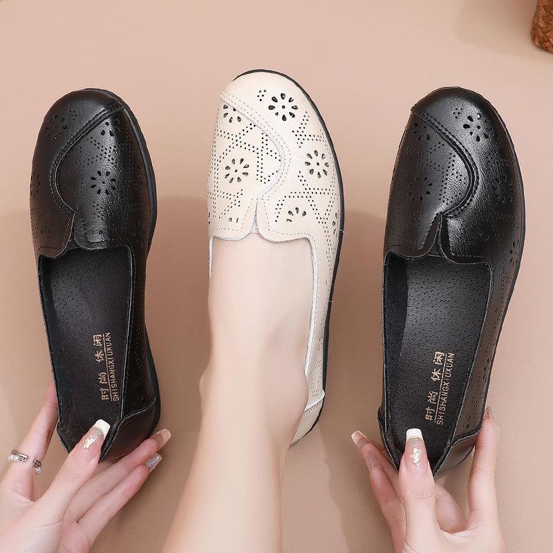 Весенняя обувь для женщин среднего и пожилого возраста. Мокасины для мам. Удобные дышащие туфли на плоской подошве для бабушек.