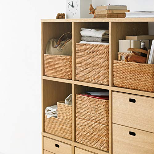 Прямоугольная плетеная корзина MUJI, большая, штабелируемая (В) приблизительно. 36 см Ш x 26 см Г x 24 см В 47381313 Корзина