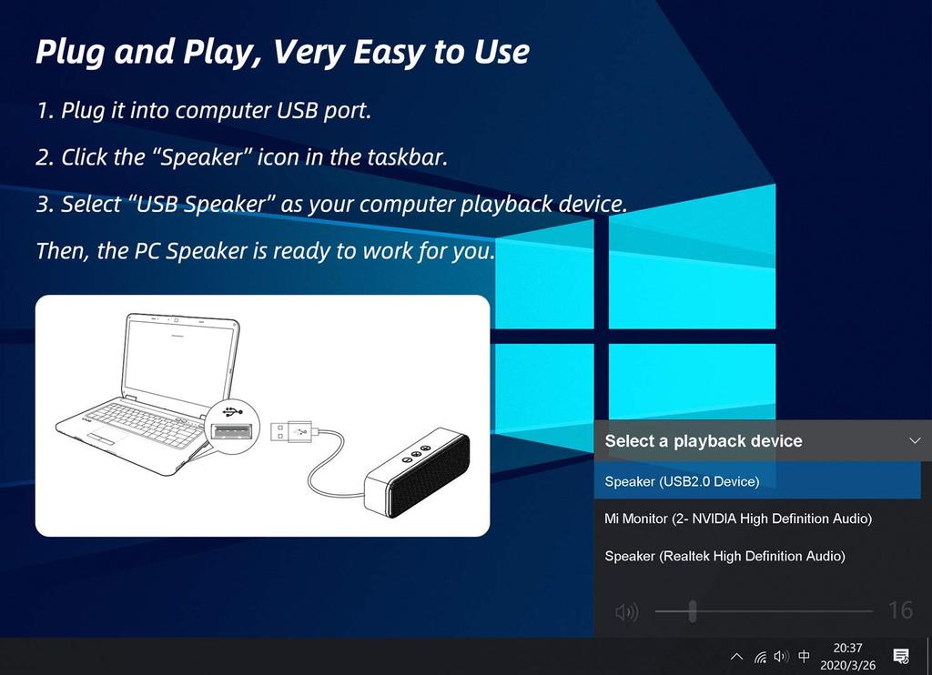 USB-Компьютерные Колонки для Ноутбуков, ПК, Настольных Компьютеров, Портативная Мини-Саундбар с Звуком, Громким Звуком и Насыщенными Басами, Обновленные с Регулировкой Громкости Co