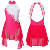 Leotard Ballet Dance Skirted Sequin Dress Kids Girls Sleeveless Rhinestone Gymnastics Lyrical Figure Skating Dress