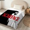 1PC Scarface Patterned Flannel Blanket Suitable For All Seasons For Home Decor Warmth And Comfort Gifts Holiday Present