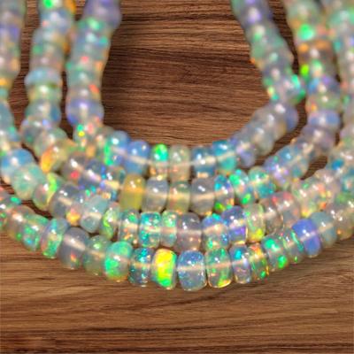 Удивительные блестящие бусины из эфиопского опала, бусины Multi Fire, бусины из натурального полированного опала, гладкие бусины Rondell из эфиопского опала.