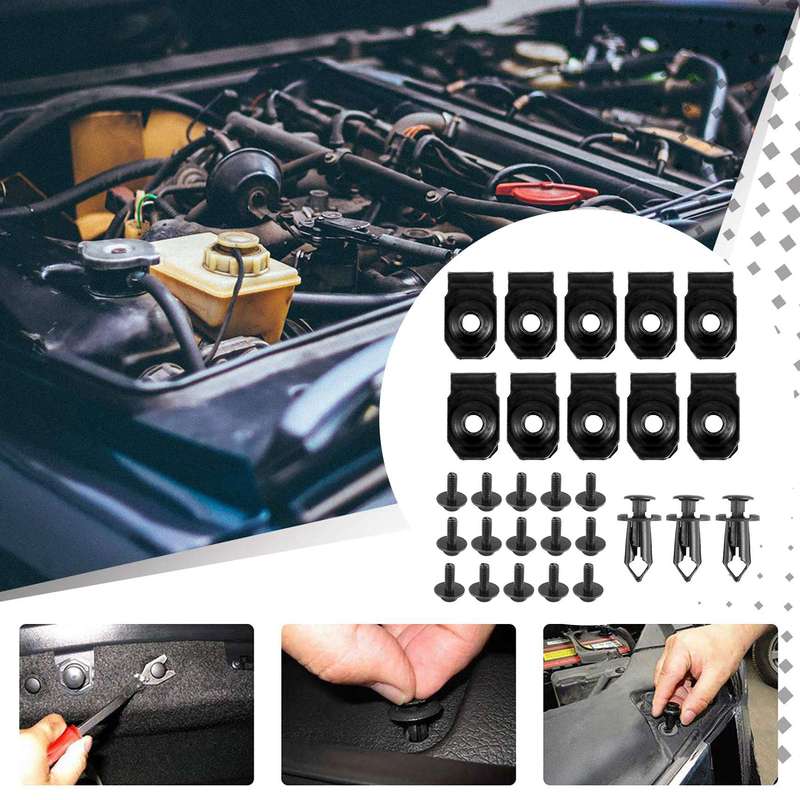 Precise Engine Under Cover Splash Shield Guard Body Bolts Bumper Fender Liner Push Retainer Fastener Rivet Clips Extruded U-Nuts