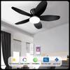 Variable Frequency Ceiling Fan Lamp Six Wind Speeds Adjustable Electric Fan Light Three Color Dimming Mobile Phone Control Fan