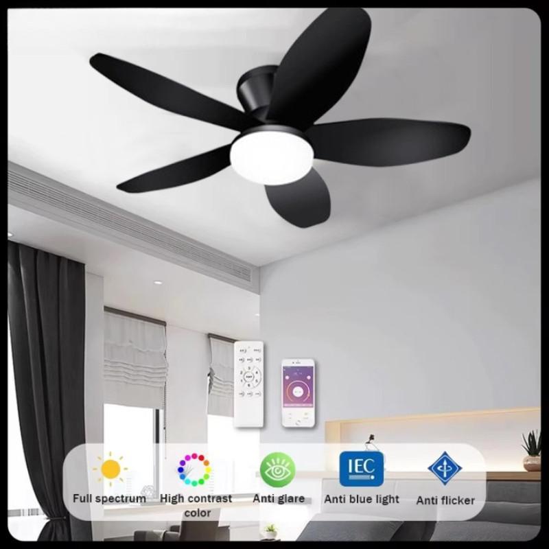 Variable Frequency Ceiling Fan Lamp Six Wind Speeds Adjustable Electric Fan Light Three Color Dimming Mobile Phone Control Fan