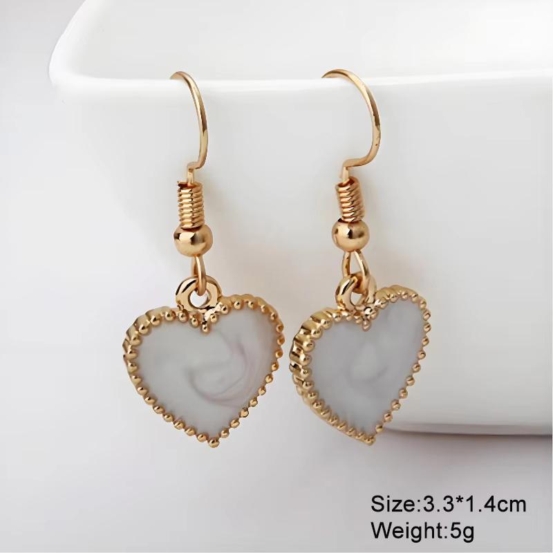 Heart Dangle Earrings for Women Colorful Enamel Crystal Love Heart Sweet Korean Female Drop Earrings aretes de