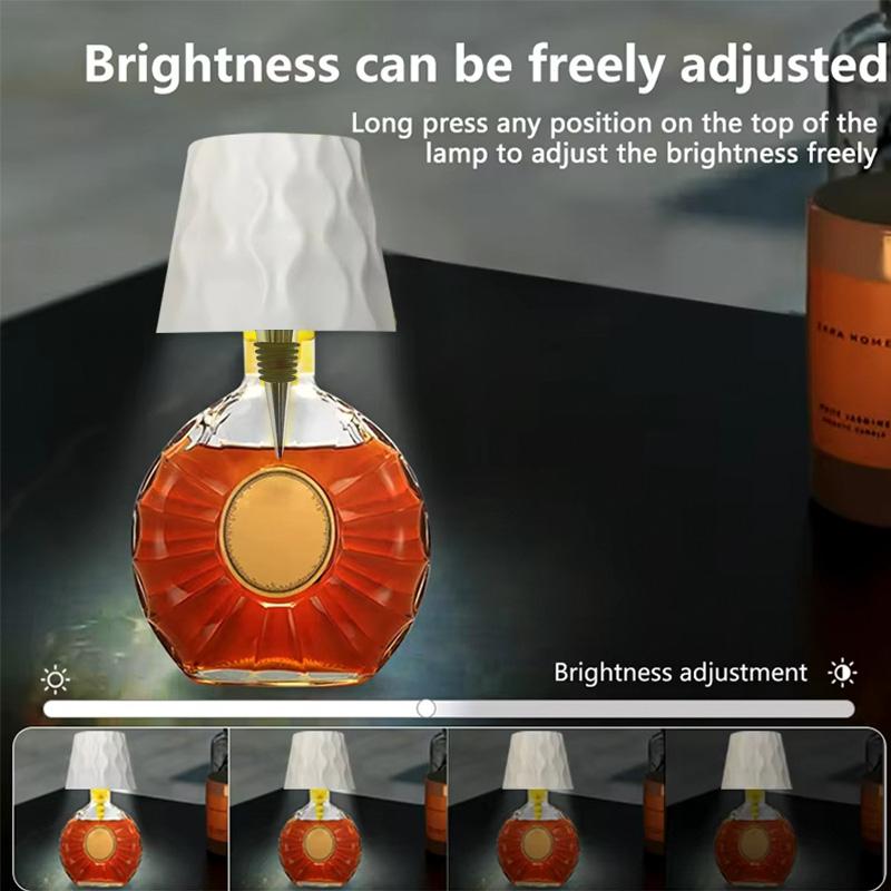 Новая беспроводная бутылочная лампа с 3-цветным сенсорным управлением и бесступенчатой регулировкой яркости. Идеально подходит для винных бутылок, заменяет традиционные винные пробки.