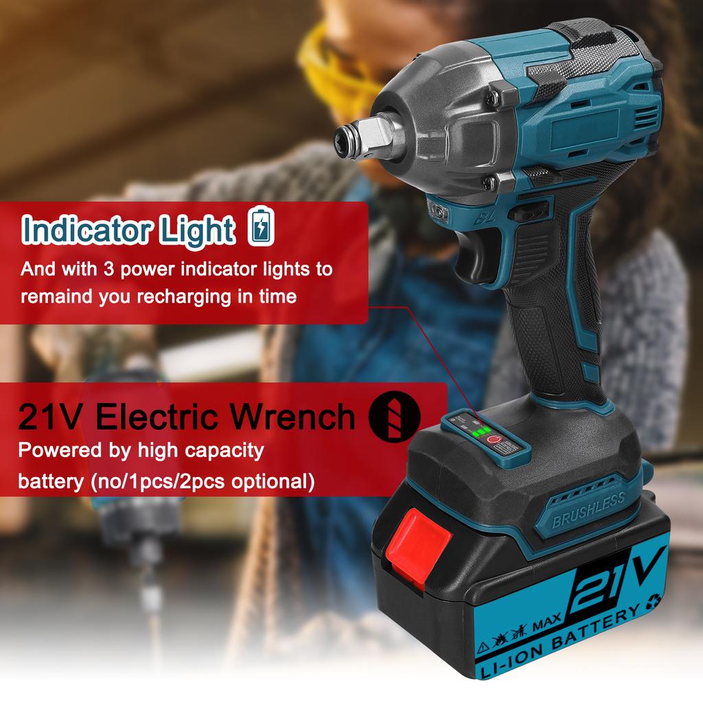 Бытовой электрический ключ 21 В с бесщеточным двигателем и высоким крутящим моментом. Практическое установочное устройство.