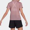 Adidas T Shirts Women's Purple Pink Crew Neck Moderate Straight Fit HG0253