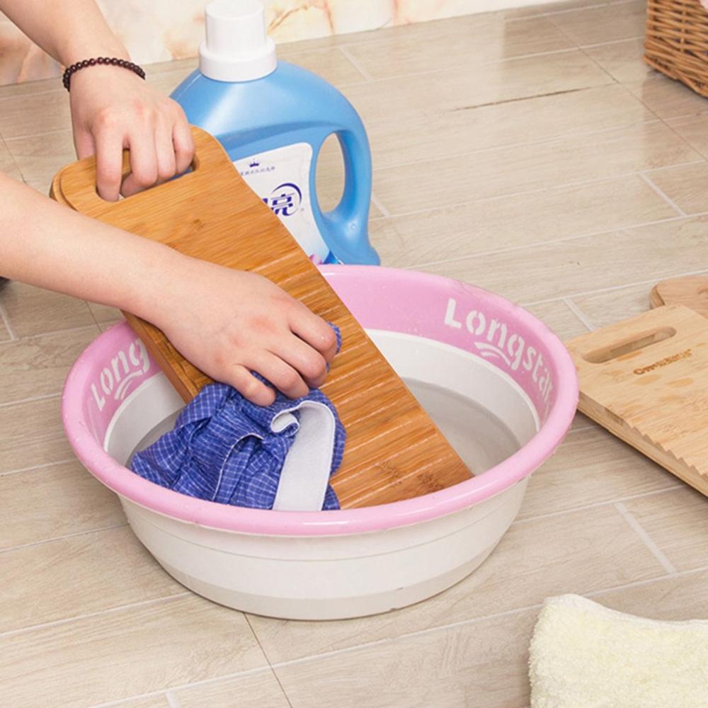 Главная Портативный бамбуковый утолщенный противоскользящий инструмент для чистки одежды Скрабборды Доска для стирки Стиральная доска