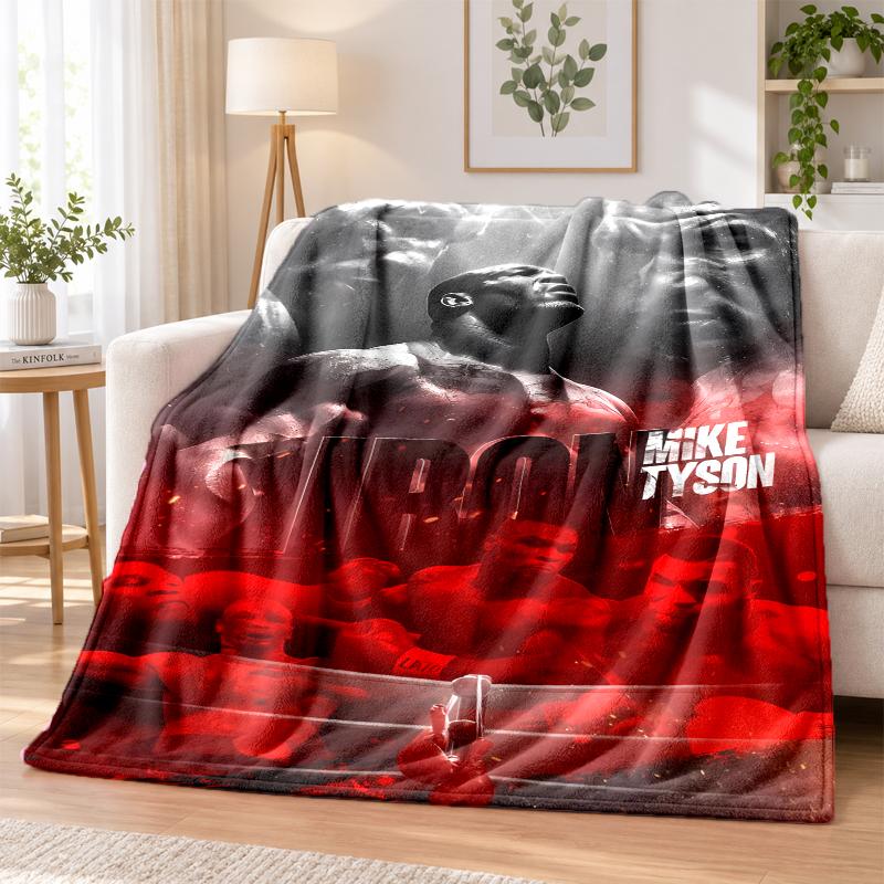 Mike Tyson Flannel Throw Blanket Soft Warm Cozy For Sofa Bed Indoor Home Bedroom Use