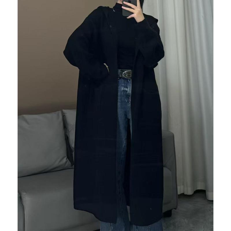 Женский длинный рукав вязаный кардиган свободный свитер повседневные пальто осенне-зимняя одежда новая мода