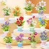 HUIQIBAO MOC Вечный цветок в горшке Микро Строительный блок DIY Подсолнух Букет из роз Мини Модель Кирпичный конструктор игрушка для дома Украшение стола