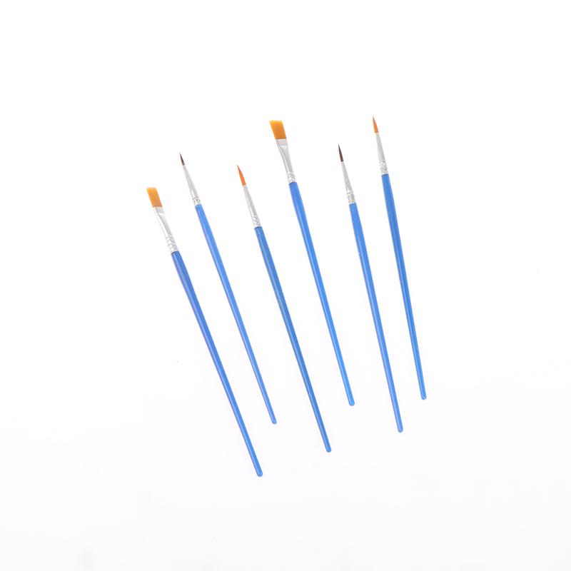 50Pcs Flat Paint Brush With Nylon Bristles Small Brushes In Bulk For Detail Painting