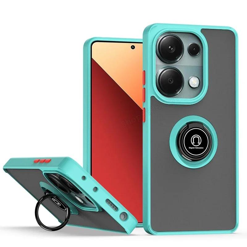 Магнитный матовый чехол-держатель для кольца для Redmi Xiaomi 14T 12T Note 12 13 Ultra Pro Plus 14 13C 14C X6 4 5G Deluxe противоударный чехол