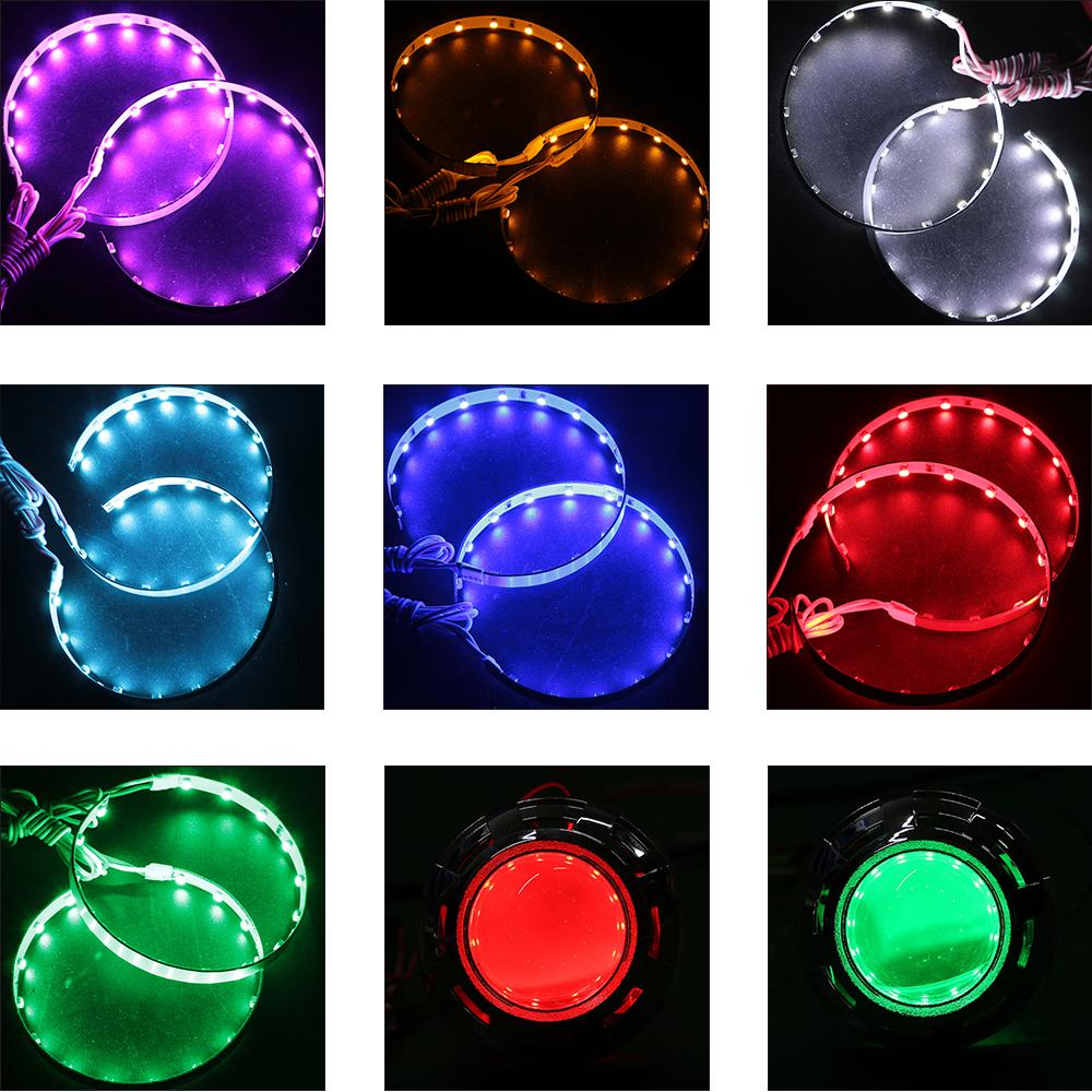 2 шт. DIY Devil Eyes светодиодный комплект колец Halo HID проектор автомобильные фары 360 градусов Demon Eyes светодиодные фонари модифицированные линзы Q5 Hela