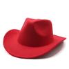 Western Style Cowboy Wool Felt Hat For Men Women Sun Protection