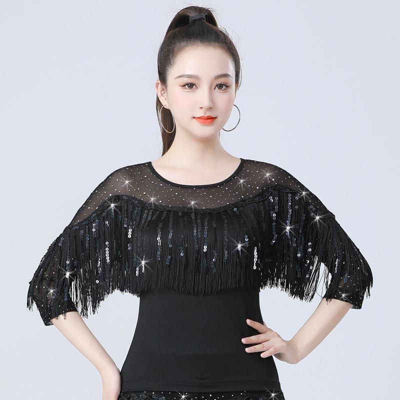 Tassel Modern Dance Top Women Square Dance Clothing Evening Dresses Gitba National Standard Ballroom Samba Latin Dance