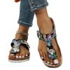 Ladies Shoes  Flip Flops Women's Slippers Outdoor Casual Slippers Women Print Round Toe Flat with Plus Size Buckle Sandals