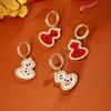 Festive Red Gourd Earrings with Zircon – Chinese New Year Ruyi Design