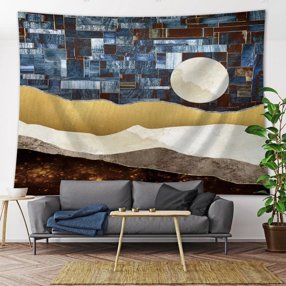 Nordic Mountain абстрактный настенный домашний гобелен психоделическая сцена фоновая ткань