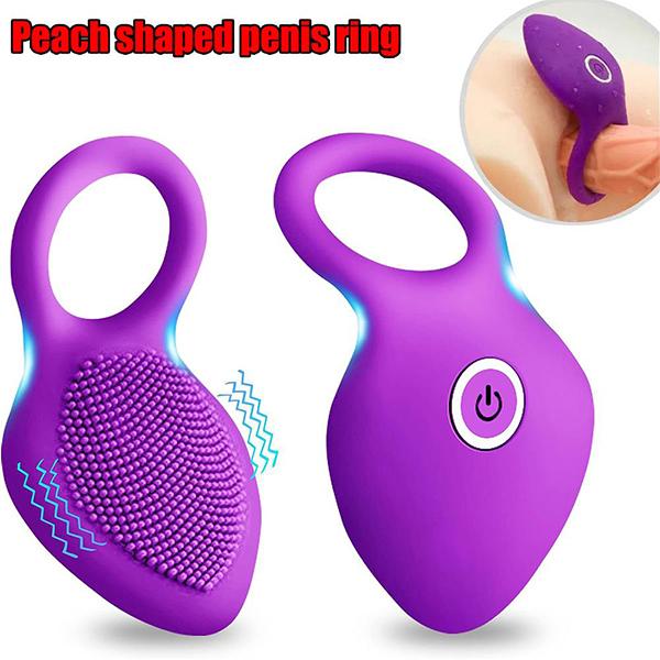 Rechargeable Silicone Stretchy Penis Ring with 10 Intense Vibration Patterns, Male Erection Enhancer and Female Clitoral Vibrator Sex Toys