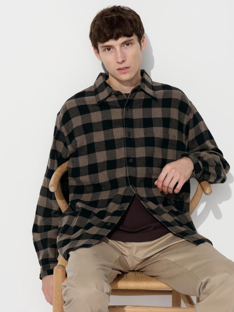 Uniqlo Flannel Shirt  LonG Sleeve ReGular Collar  Check G