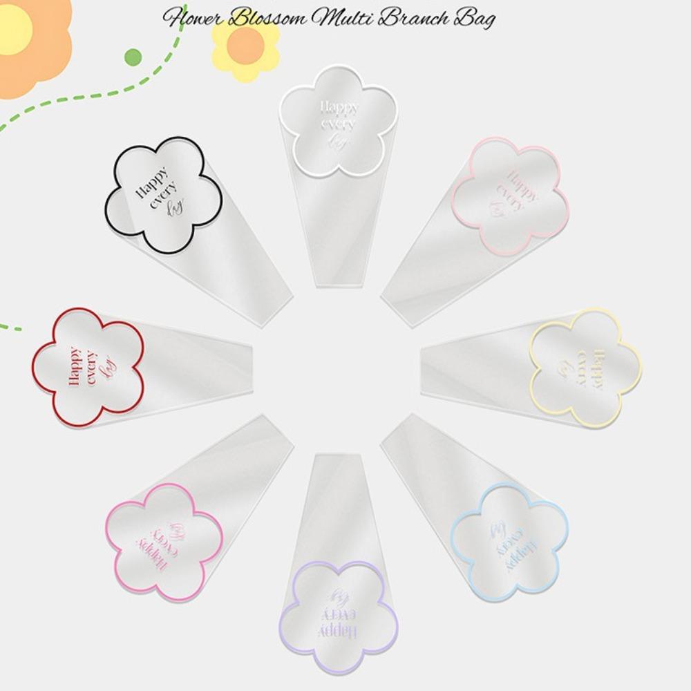 50 шт. Целлофановая упаковка для цветов, пластиковые пакеты в форме цветка, пакет для упаковки букетов