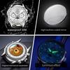 OLEVS New Men's Watches Fashion Luxury Leather Strap Original Perpetual Calendar Moon Phase Automatic Mechanical Watch 7128