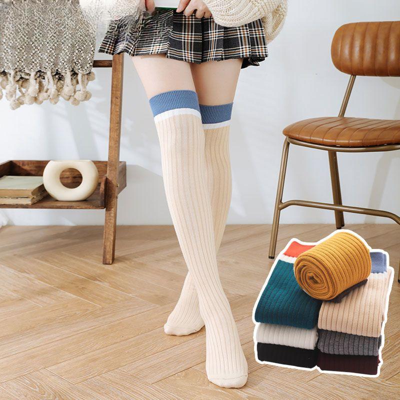 Чулки женские выше колена, высокие чулки, длинные носки, осенне-зимние толстые чулки Jk
