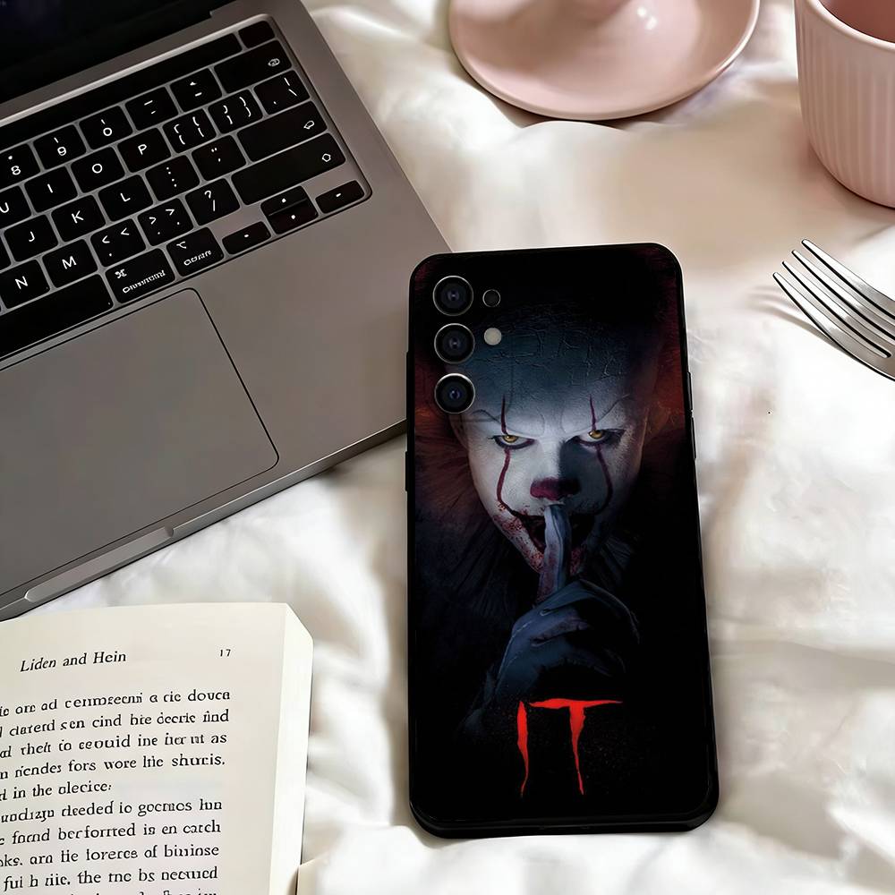 Чехол для телефона Art the Clown horror T-Terrifiers для Samsung S25, S24, S21, S22, S23, S30, Ultra, S20, Plus, Fe, Lite, Note, 10, Черный