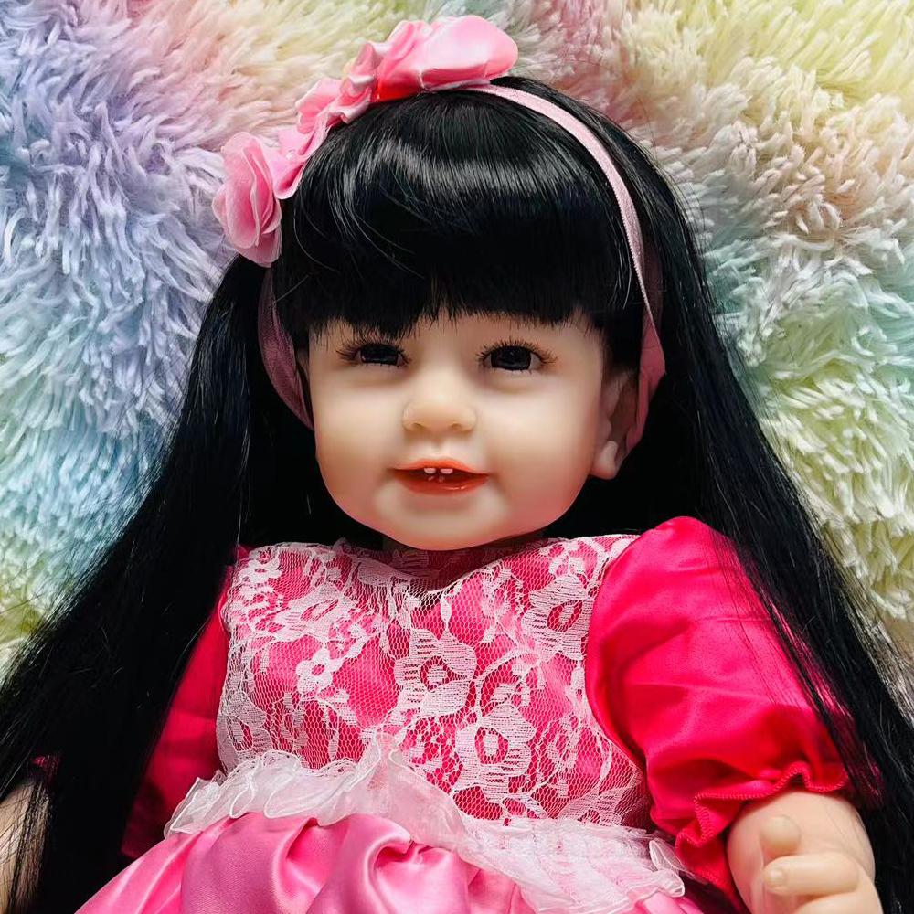 Реалистичные куклы реборн 55 см, реалистичные улыбающиеся девушки, принцесса, милые куклы-реборн, новорожденные для детей, подарок на день рождения, игрушка-подружка
