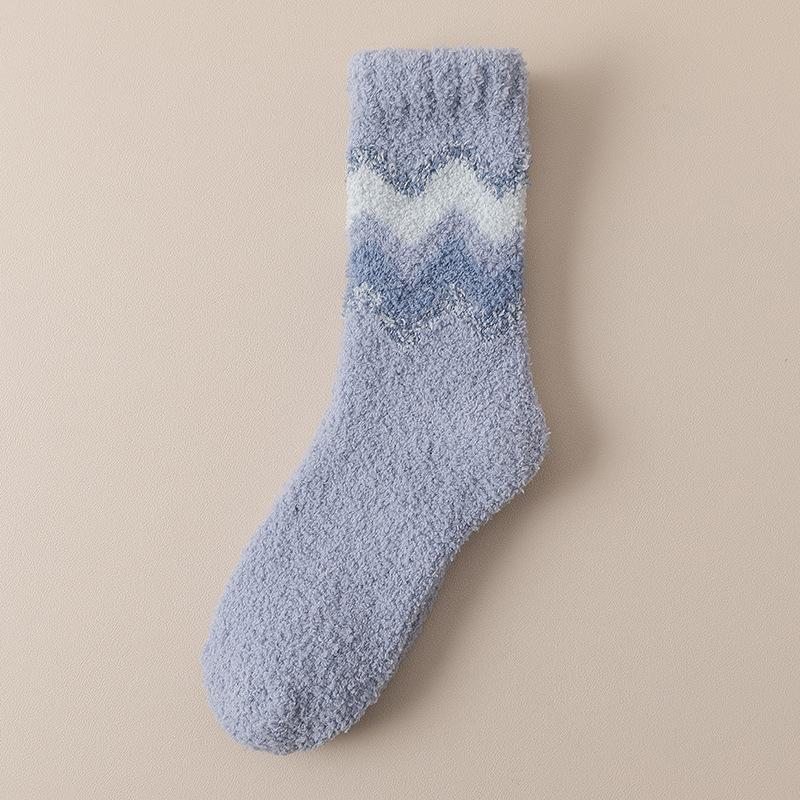 Носки Coral Velvet женские осенне-зимние толстые носки средней длины волнистые носки теплые носки-полуноски