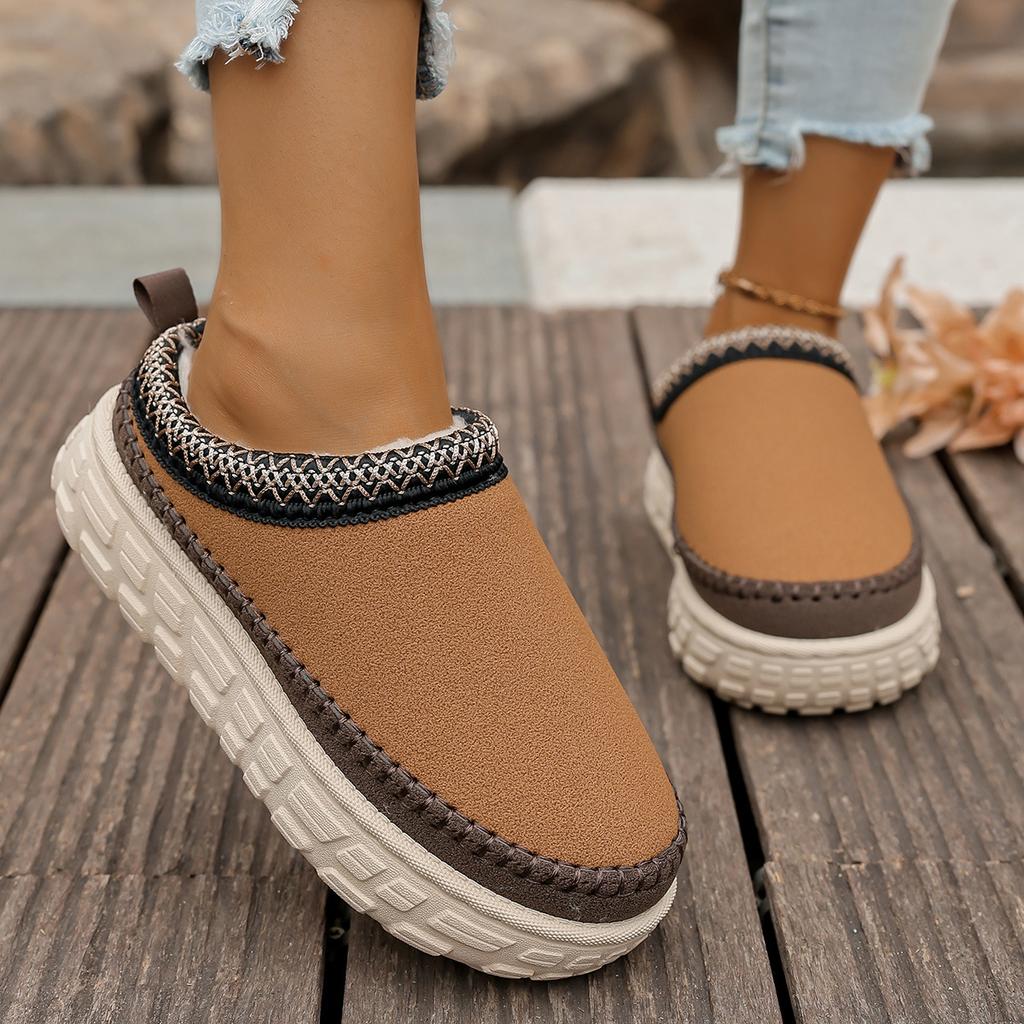 Tire Thick-soled Snow Boots Women's New Short-leg Fleece Thickened Warm Cotton Shoes for Autumn and Winter 2025