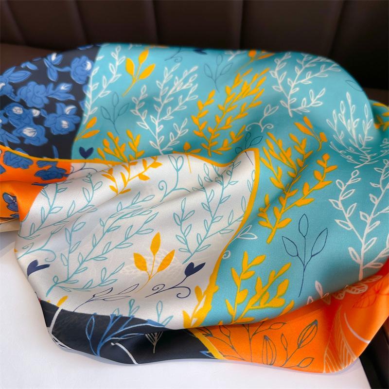 Новый принт 70*70 см шелковый квадратный шарф женский шейный платок женская повязка на голову фуляр сумка лента повязка на голову женский хиджаб бандана шарфы